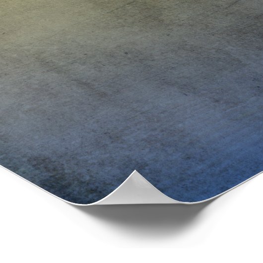 Voeg uw aangepaste tekst Geel en Blauw Grunge toe Poster (Hoek)