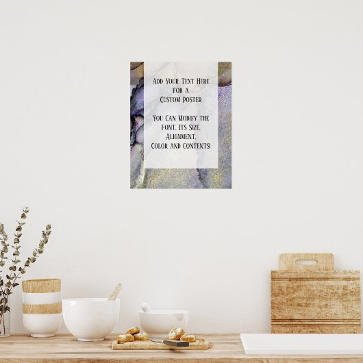 Voeg uw aangepaste tekst organische Abstracte alco Poster (Keuken)