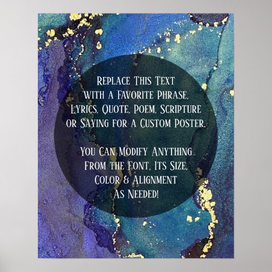 Voeg uw aangepaste tekst organische Abstracte alco Poster (Voorkant)