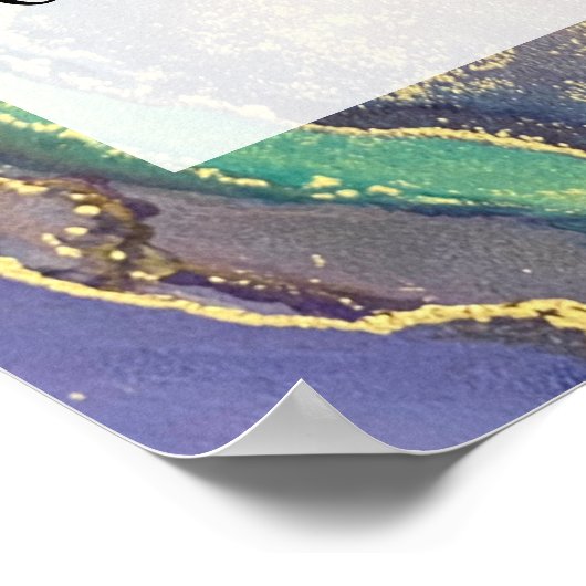 Voeg uw aangepaste tekst organische Abstracte alco Poster (Hoek)