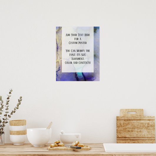 Voeg uw aangepaste tekst organische Abstracte alco Poster (Keuken)