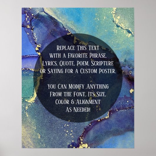 Voeg uw aangepaste tekst organische Abstracte alco Poster (Voorkant)