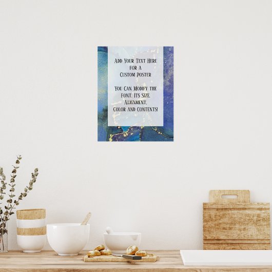 Voeg uw aangepaste tekst organische Abstracte alco Poster (Keuken)
