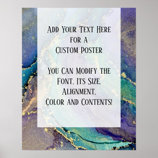 Voeg uw aangepaste tekst organische Abstracte alco Poster (Voorkant)