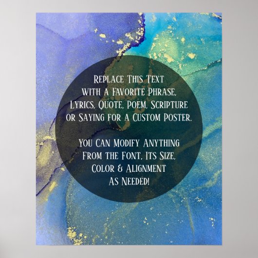 Voeg uw aangepaste tekst organische Abstracte alco Poster (Voorkant)