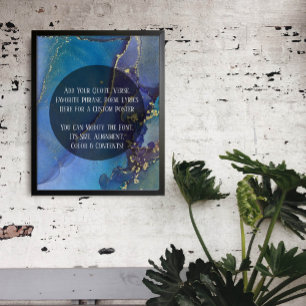 Voeg uw aangepaste tekst organische Abstracte alco Poster