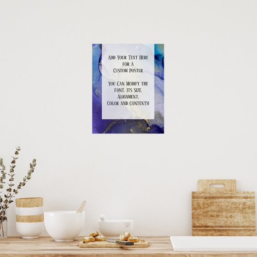 Voeg uw aangepaste tekst organische Abstracte alco Poster (Keuken)