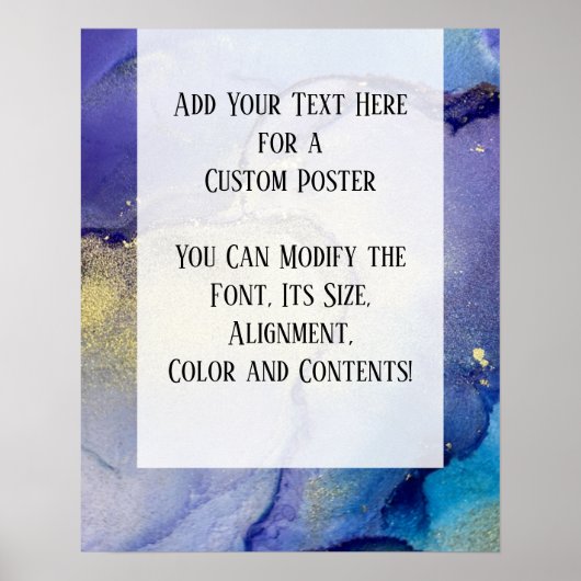 Voeg uw aangepaste tekst organische Abstracte alco Poster (Voorkant)