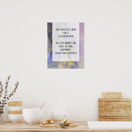 Voeg uw aangepaste tekst organische Abstracte alco Poster (Keuken)