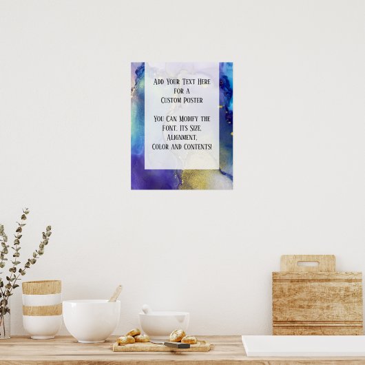 Voeg uw aangepaste tekst organische Abstracte alco Poster (Keuken)