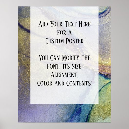 Voeg uw aangepaste tekst organische Abstracte alco Poster (Voorkant)