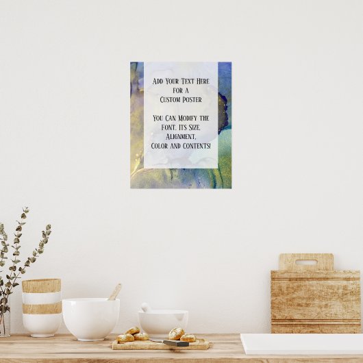 Voeg uw aangepaste tekst organische Abstracte alco Poster (Keuken)