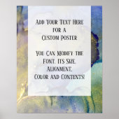 Voeg uw aangepaste tekst organische Abstracte alco Poster (Voorkant)