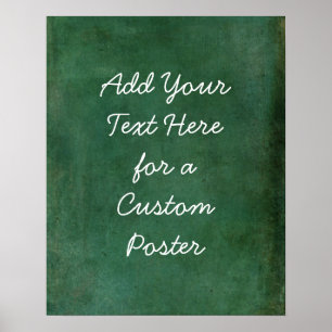 Voeg uw aangepaste tekst rijke donkere groene grun poster