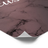 Voeg uw aangepaste tekst Roos Gold en zwarte marme Poster (Hoek)