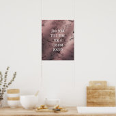 Voeg uw aangepaste tekst Roos Gold en zwarte marme Poster (Keuken)