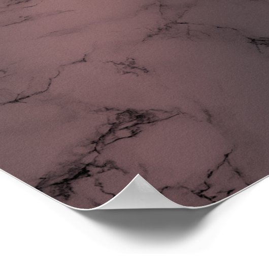 Voeg uw aangepaste tekst Roos Gold en zwarte marme Poster (Hoek)