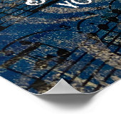 Voeg uw aangepaste tekst toe aan DIY Blue Musical  Poster (Hoek)