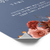 Voeg uw aangepaste tekst toe, blauw bordeauxrood t poster (Hoek)