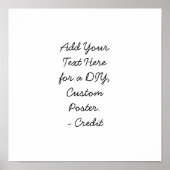 Voeg uw aangepaste tekst toe Minimal Cursive Scrip Poster (Voorkant)