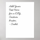 Voeg uw aangepaste tekst toe Minimal Cursive Scrip Poster (Voorkant)