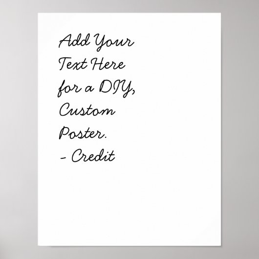 Voeg uw aangepaste tekst toe Minimal Cursive Scrip Poster (Voorkant)