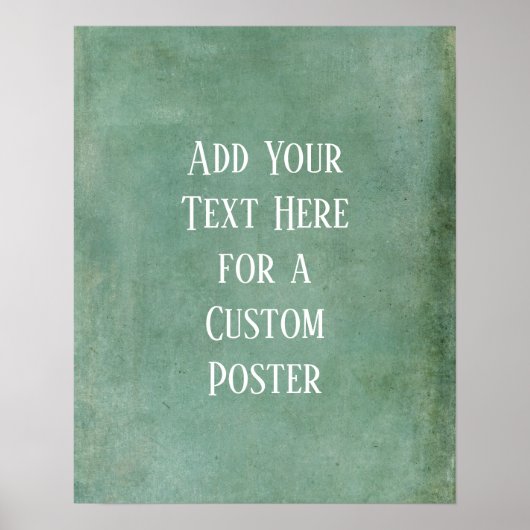Voeg uw aangepaste tekst toe Subtle Turquoise Grun Poster (Voorkant)