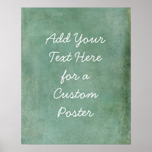 Voeg uw aangepaste tekst toe Subtle Turquoise Grun Poster (Voorkant)