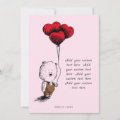 Voeg Uw Aangepaste Tekst toe Teddy Bear Valentijns Feestdagenkaart (Voorkant)