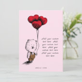 Voeg Uw Aangepaste Tekst toe Teddy Bear Valentijns Feestdagenkaart (Staand voorkant)