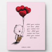 Voeg Uw Aangepaste Tekst toe Teddy Bear Valentijns Fotoplaat (Voorkant)