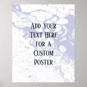 Voeg uw aangepaste tekst Wit & Lavendel Marmer Poster