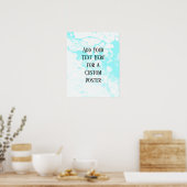 Voeg uw aangepaste tekst, wit & licht aquamarmer t poster (Keuken)