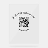 Voeg uw aangepaste tekstscan QR-code bedrijf toe Acryl Bord (Voorkant)