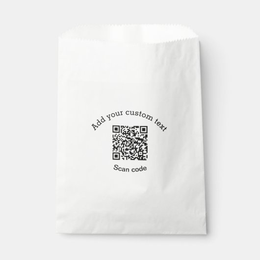 Voeg uw aangepaste tekstscan QR-code bedrijf toe Bedankzakje (Voorkant)