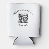 Voeg uw aangepaste tekstscan QR-code bedrijf toe Blikjeskoeler (Voorkant)