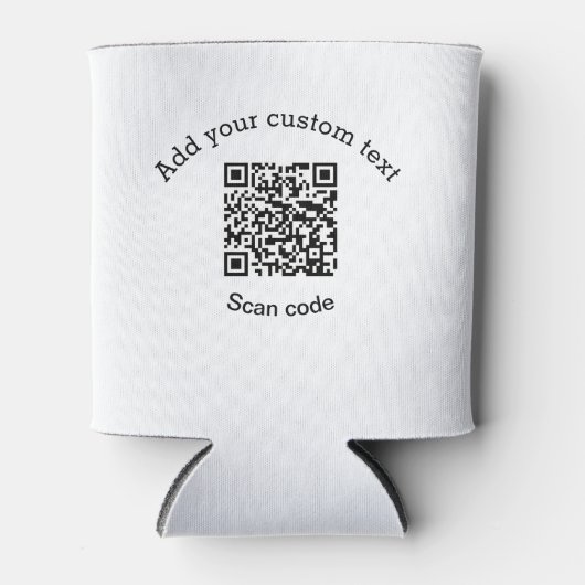 Voeg uw aangepaste tekstscan QR-code bedrijf toe Blikjeskoeler (Voorkant)