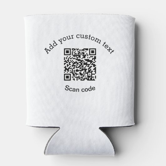 Voeg uw aangepaste tekstscan QR-code bedrijf toe Blikjeskoeler (Achterkant)