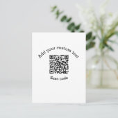 Voeg uw aangepaste tekstscan QR-code bedrijf toe Briefkaart (Staand voorkant)