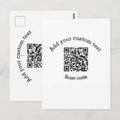 Voeg uw aangepaste tekstscan QR-code bedrijf toe Briefkaart (Voorkant / Achterkant)