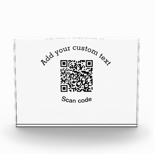 Voeg uw aangepaste tekstscan QR-code bedrijf toe Fotoblokken (Voorkant)
