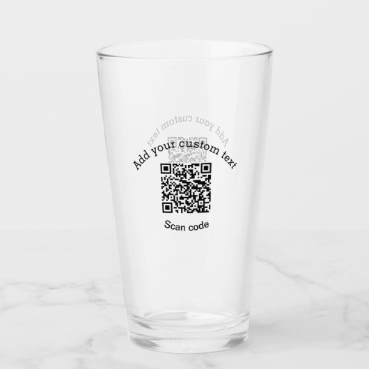 Voeg uw aangepaste tekstscan QR-code bedrijf toe Glas (Voorkant)