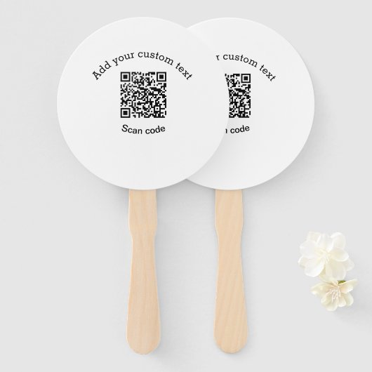 Voeg uw aangepaste tekstscan QR-code bedrijf toe Handwaaier (Voorkant en achterkant)