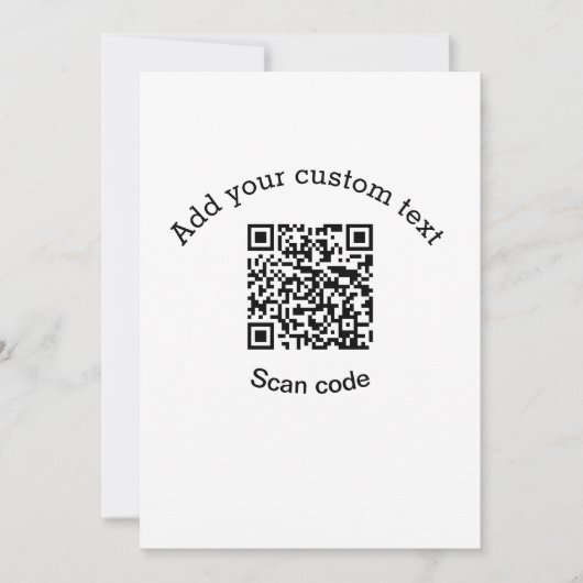 Voeg uw aangepaste tekstscan QR-code bedrijf toe  Kaart (Voorkant)