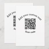 Voeg uw aangepaste tekstscan QR-code bedrijf toe  Kaart (Voorkant / Achterkant)
