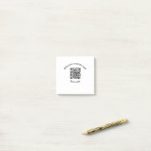 Voeg uw aangepaste tekstscan QR-code bedrijf toe  Post-it® Notes (Op bureau)