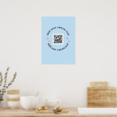 Voeg uw aangepaste tekstscan QR-code bedrijf toe Poster (Keuken)