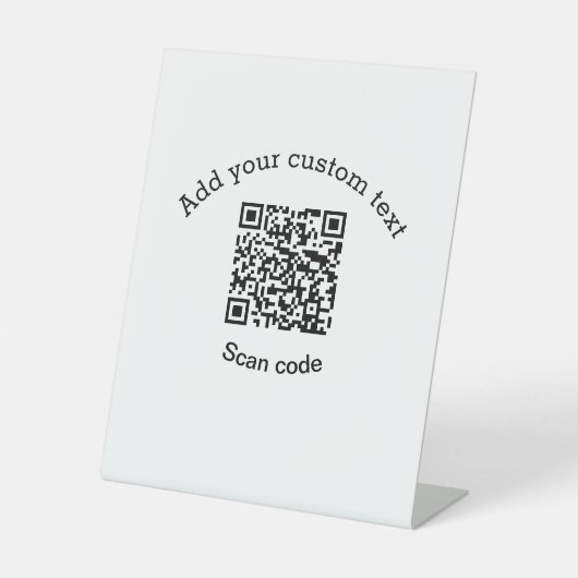 Voeg uw aangepaste tekstscan QR-code bedrijf toe Reclamebord Met Voetstuk (Voorkant)