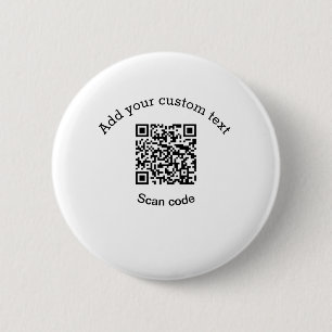Voeg uw aangepaste tekstscan QR-code bedrijf toe Ronde Button 5,7 Cm