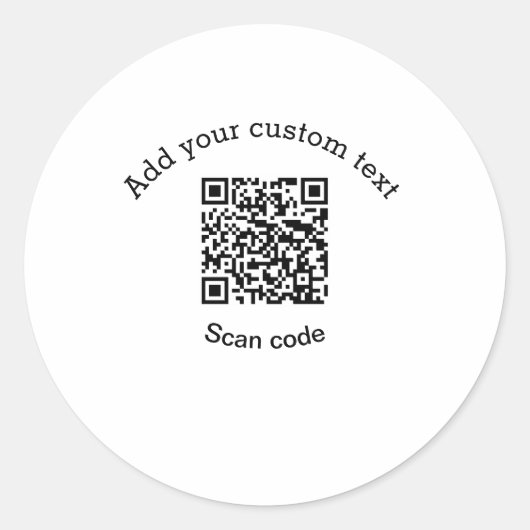 Voeg uw aangepaste tekstscan QR-code bedrijf toe Ronde Sticker (Voorkant)